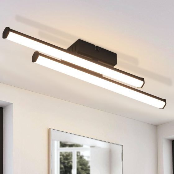 NETTLIFE modern, LED-taklampa, för vardagsrum, svart, 24W, 3000K, varmvit, för sovrum, integrerad LED, permanent
