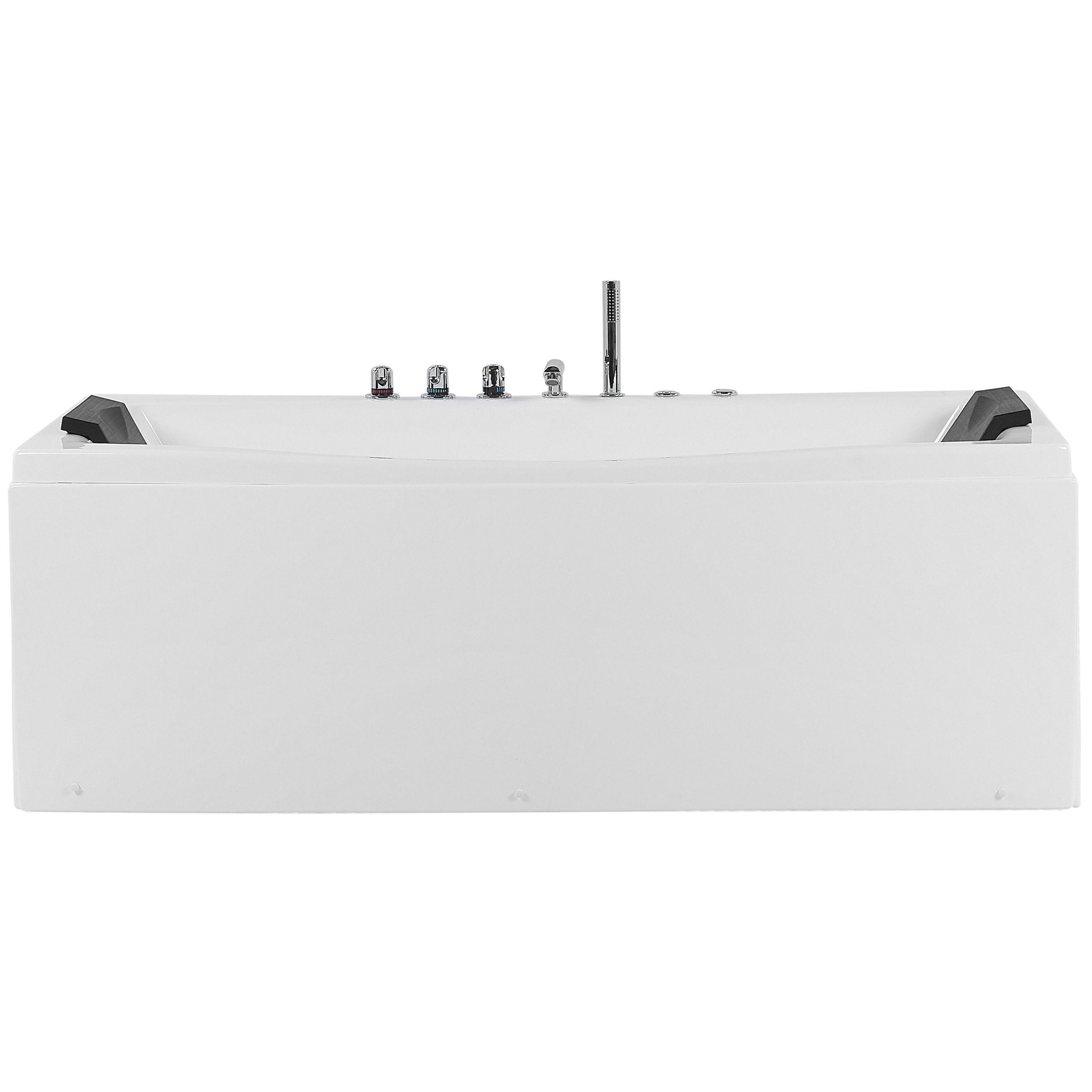 Hörnbubbelbadkar med LED MOOR 1730 x 810 mm Vit