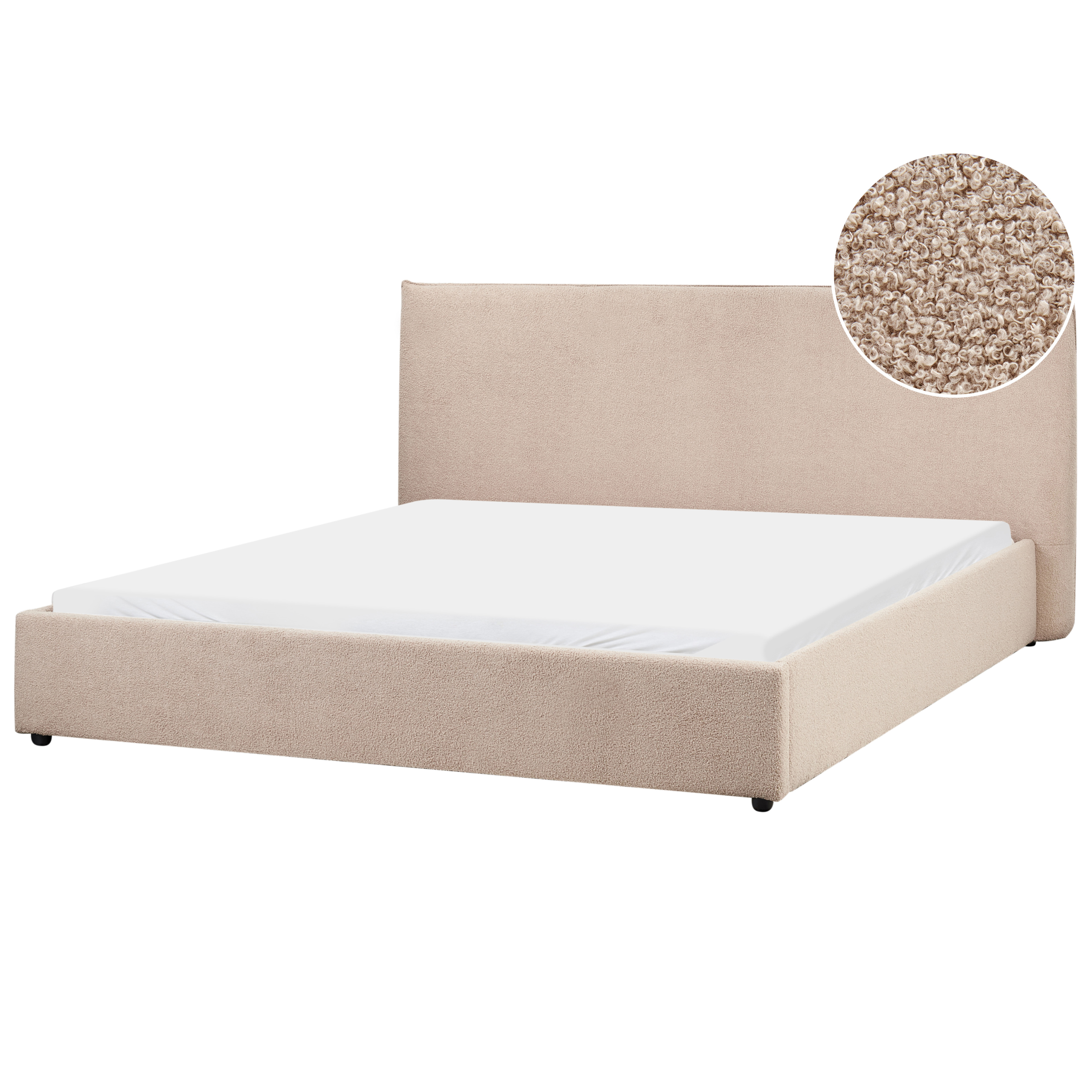 Säng med lamellram Bouclé LAVAUR 180 x 200 cm Taupe