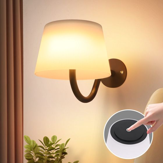 NETTLIFE Batteridriven vägglampa för inomhusbruk med strömbrytare: Dimbara LED-vägglampor, svart, trådlös, modern