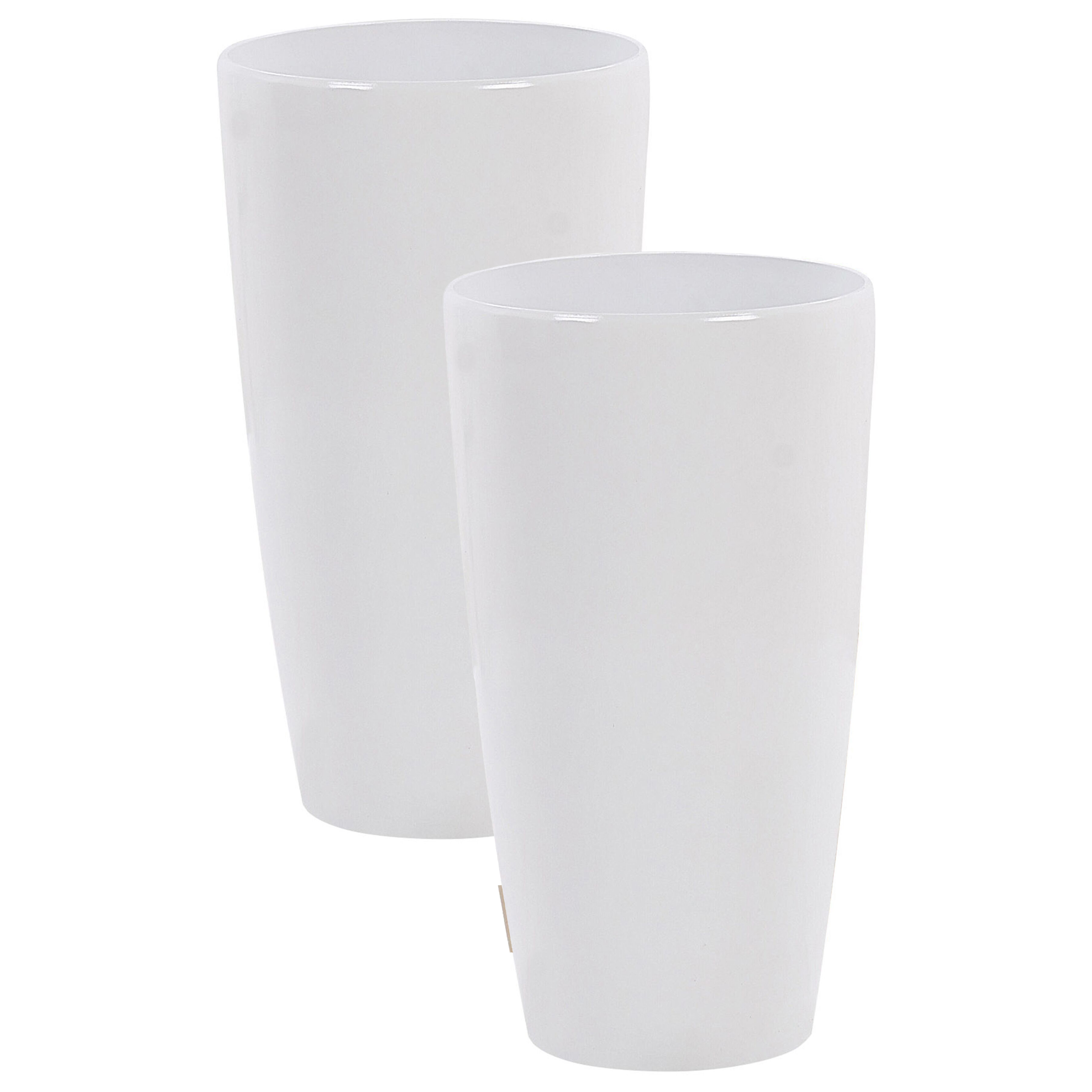 Set med 2 växtkrukor TSERIA 32 cm Vit