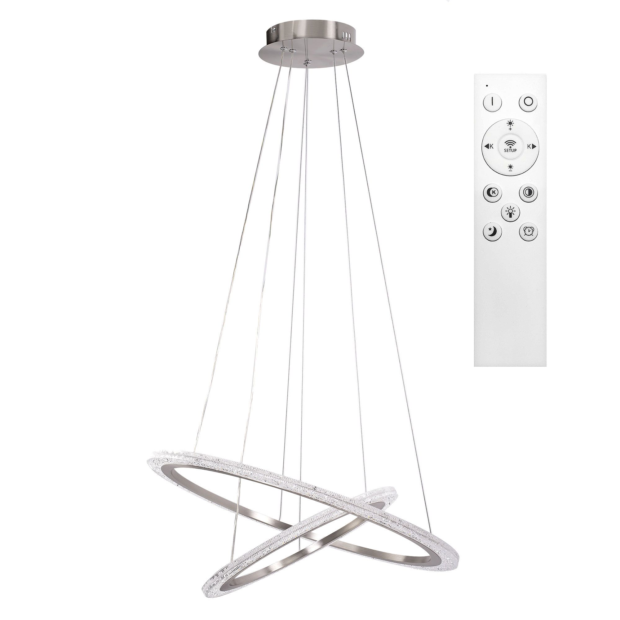 TOOLIGHT hängande taklampa LHJ045-CP2 LED Borstad nickel 60x60x60cm
