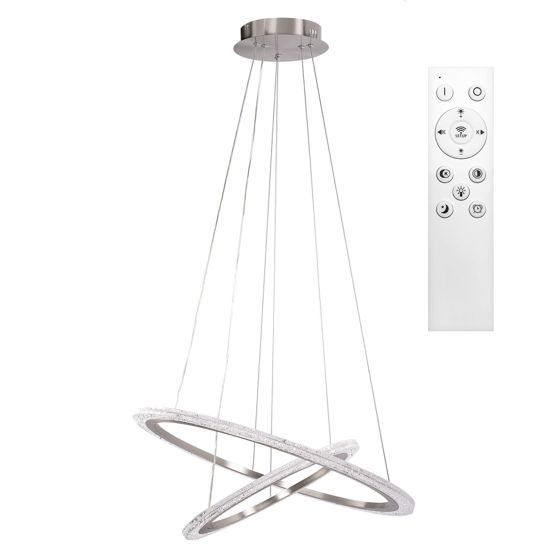 TOOLIGHT hängande taklampa LHJ045-CP2 LED Borstad nickel 60x60x60cm