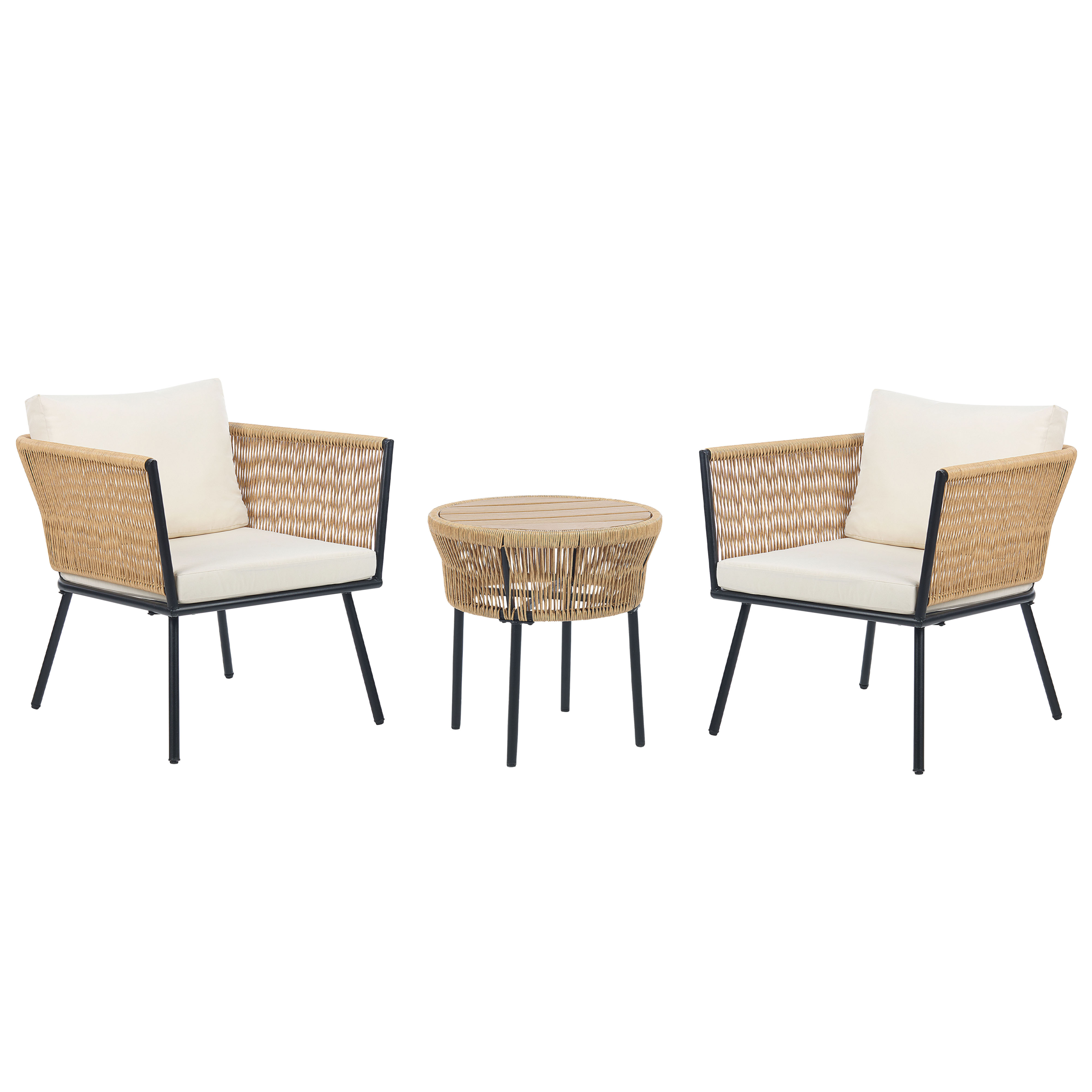 Caféset med kuddar GARGANO Konstrotting Naturlig