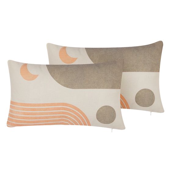 Set med 2 prydnadskuddar MELAMPODIUM 30 x 50 cm Flerfärgad Abstrakt tryck