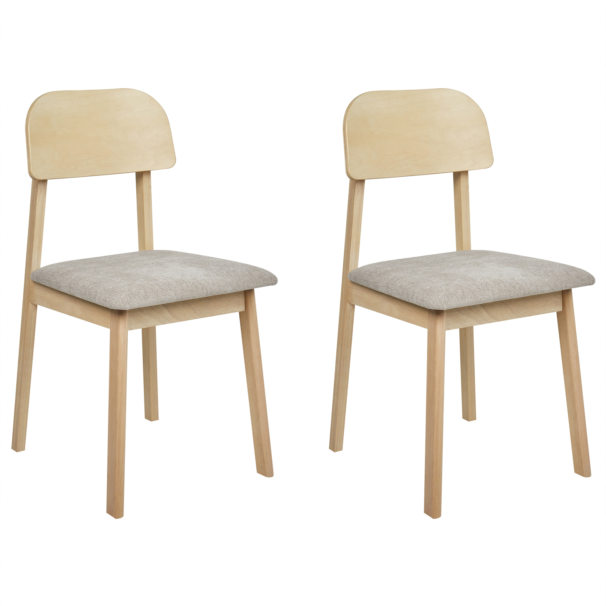Set med 2 matstolar SCANDIA Trä Taupe