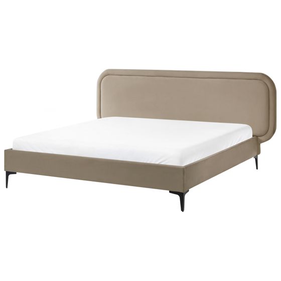 Säng med lamellram Sammet SUZETTE 160 x 200 cm Beige