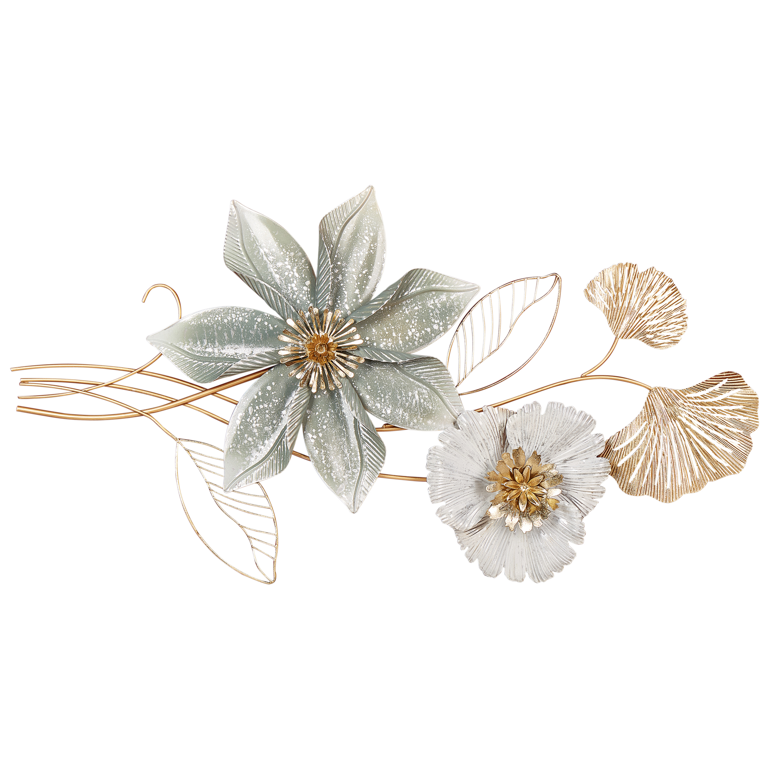 Väggdekoration Blomma EUROPIUM 46 cm Metall Guld
