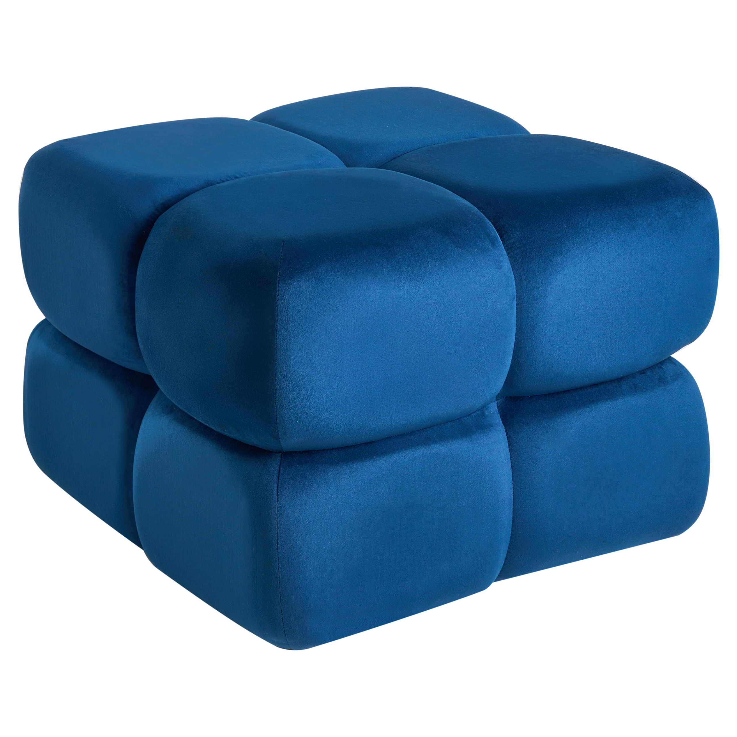 Sittpuff CALIENTE Sammet Marinblå
