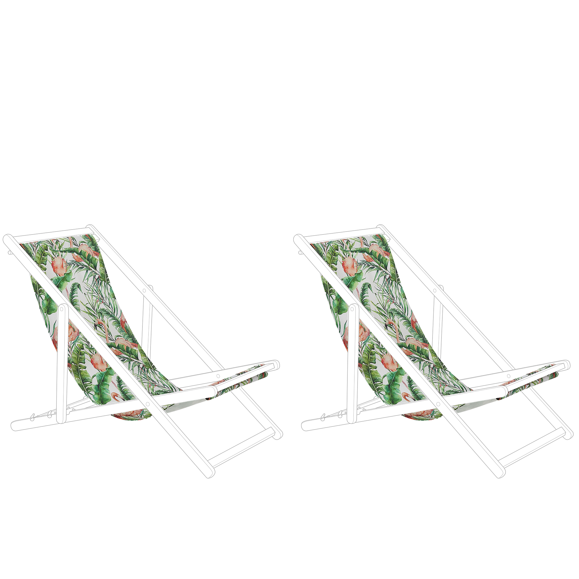 Set med 2 ersättningstyger för solstol ANZIO/AVELLINO 113 x 44 cm Flerfärgad
