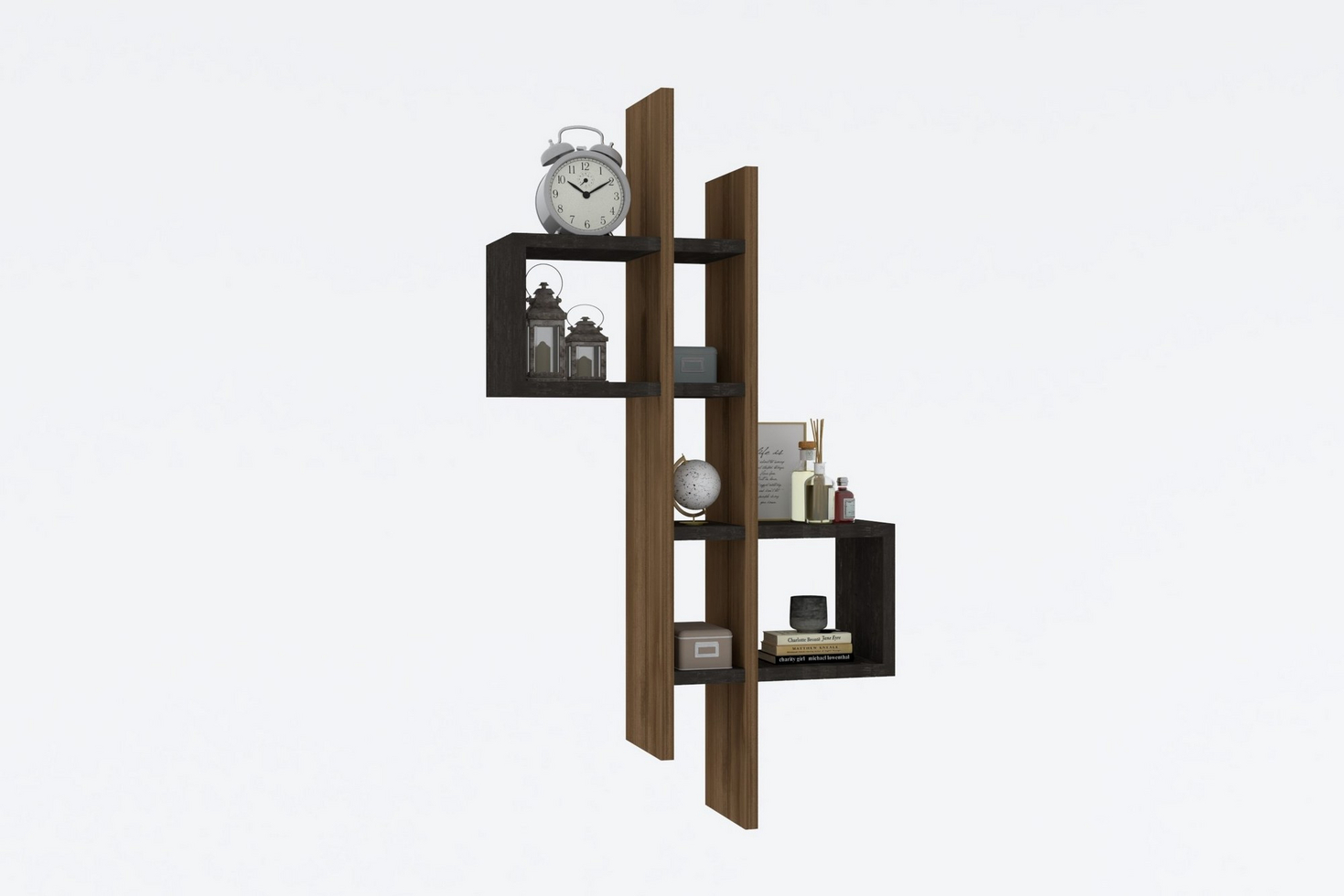 Norda Design Modern vägghylla, 53,8 x 108 x 19,6 cm | 100% melaminbelagd, 18 mm tjock | Stilren förvaringslösning