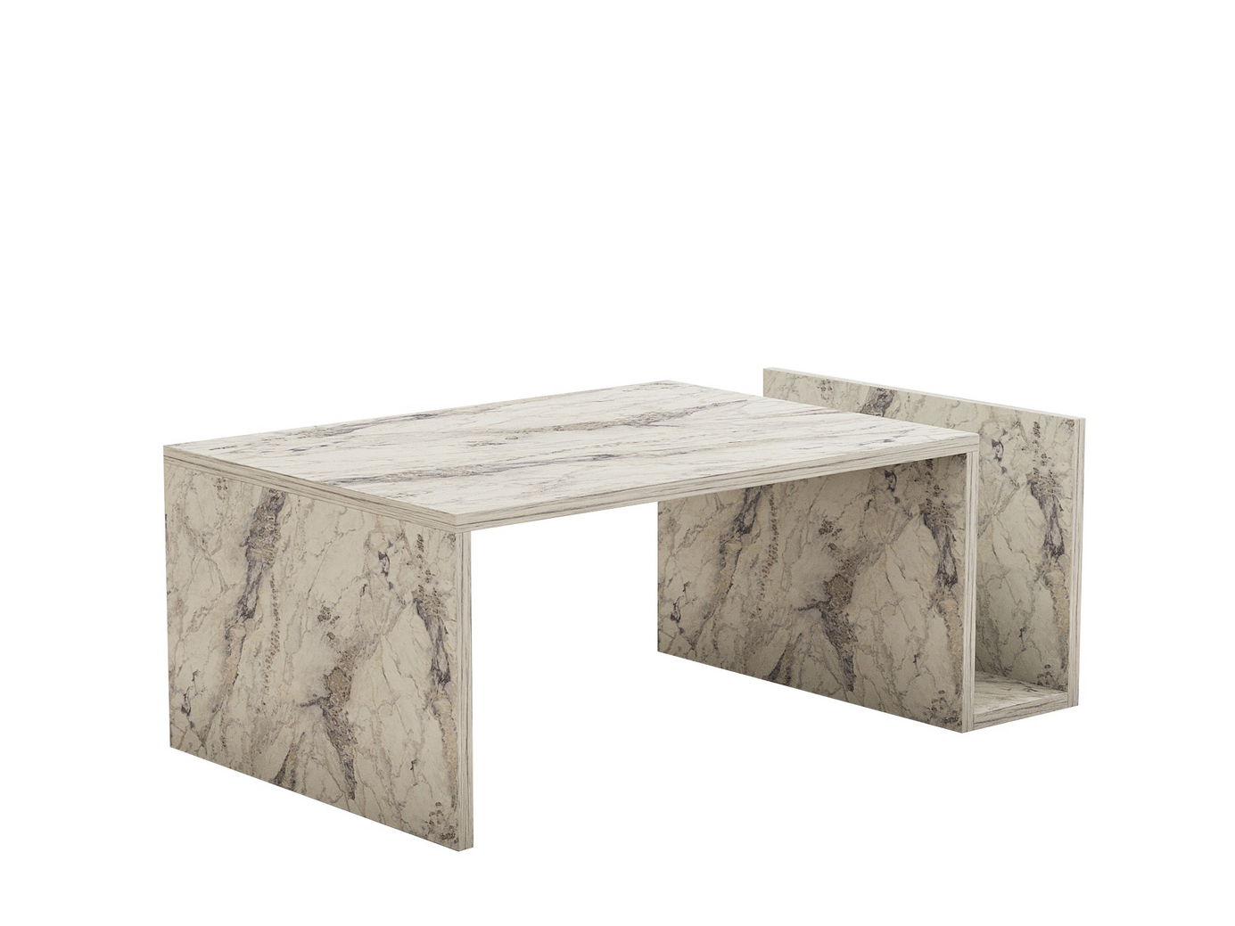 Norda Design Modernt soffbord, 86,8 cm | 100 % melaminbelagt, 18 mm tjockt, väggmonterbar design