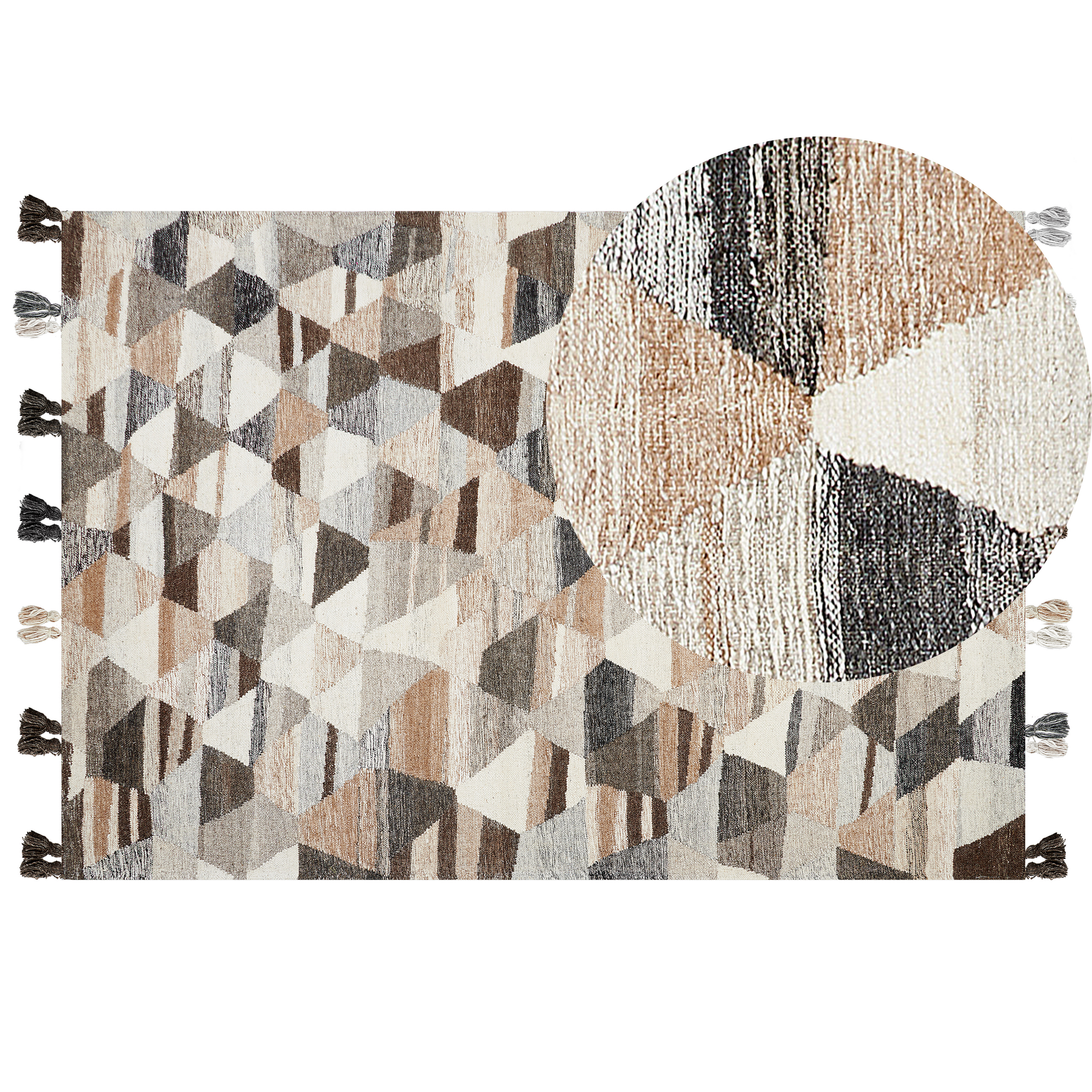 Matta ARGAVAND Beige 160 x 230 cm Kelim Ull