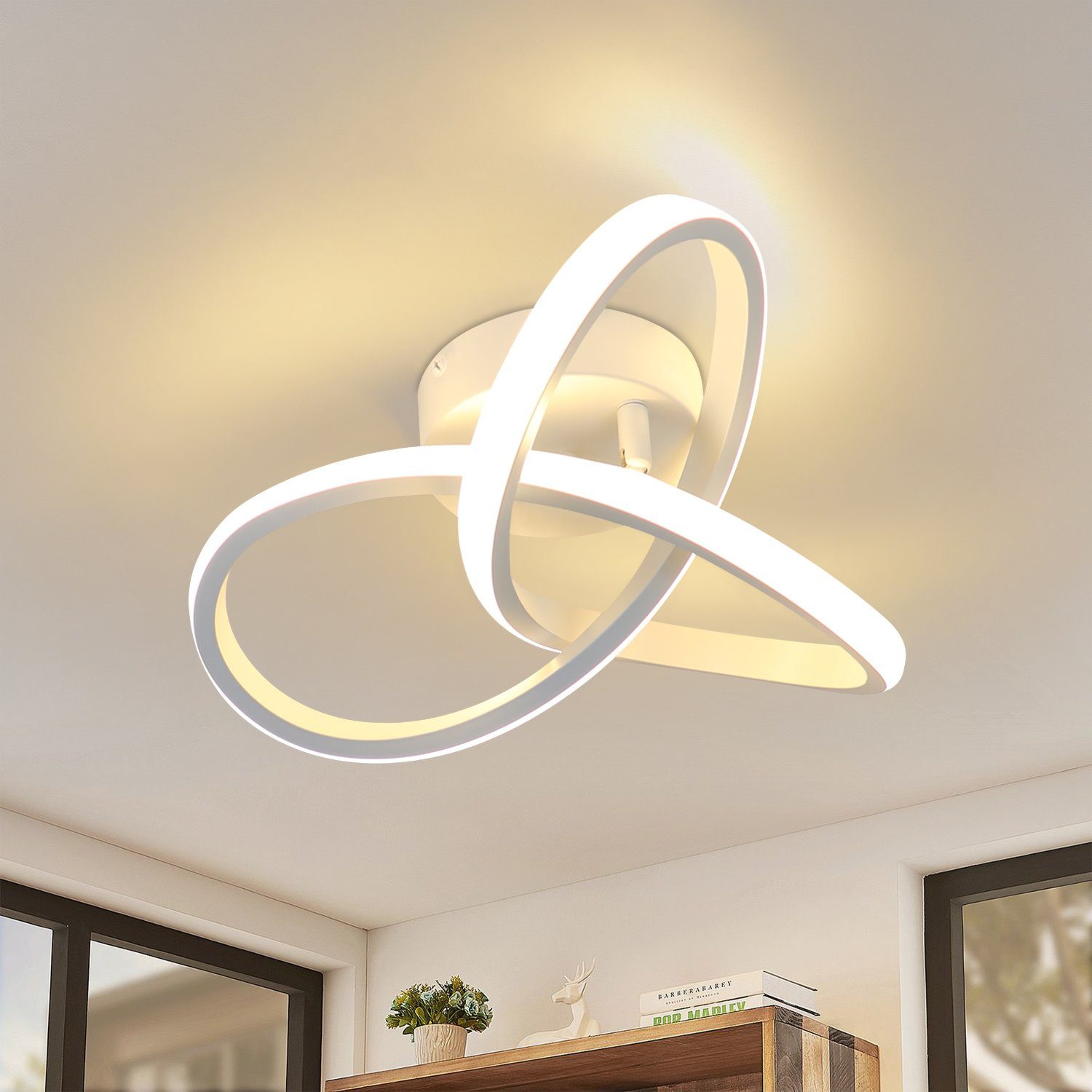 NETTLIFE modern vit, LED-taklampa, 3000K varmvit korridorlampa, 17W