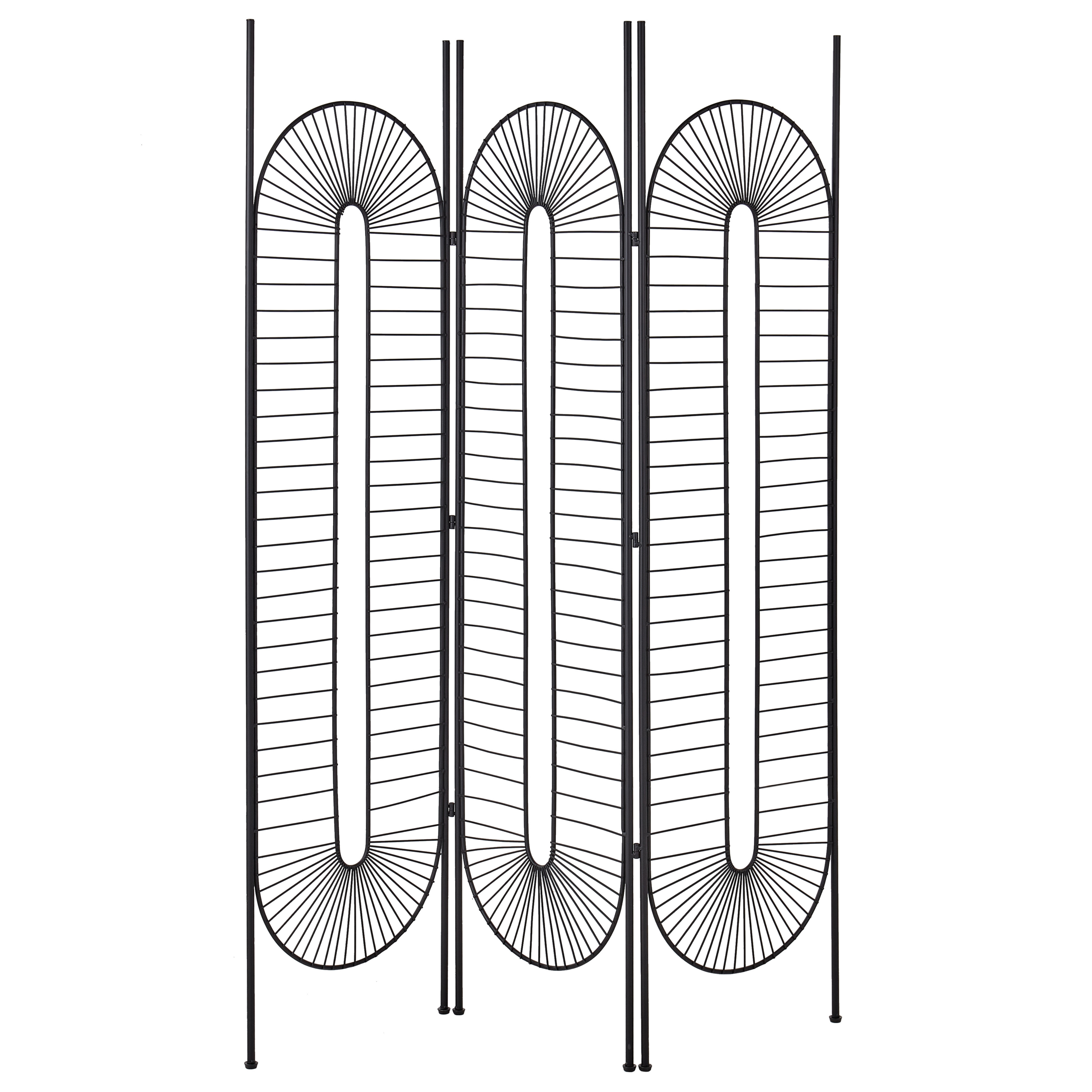 Rumsavdelare med 3 paneler NOALE 135 cm 170 cm Svart