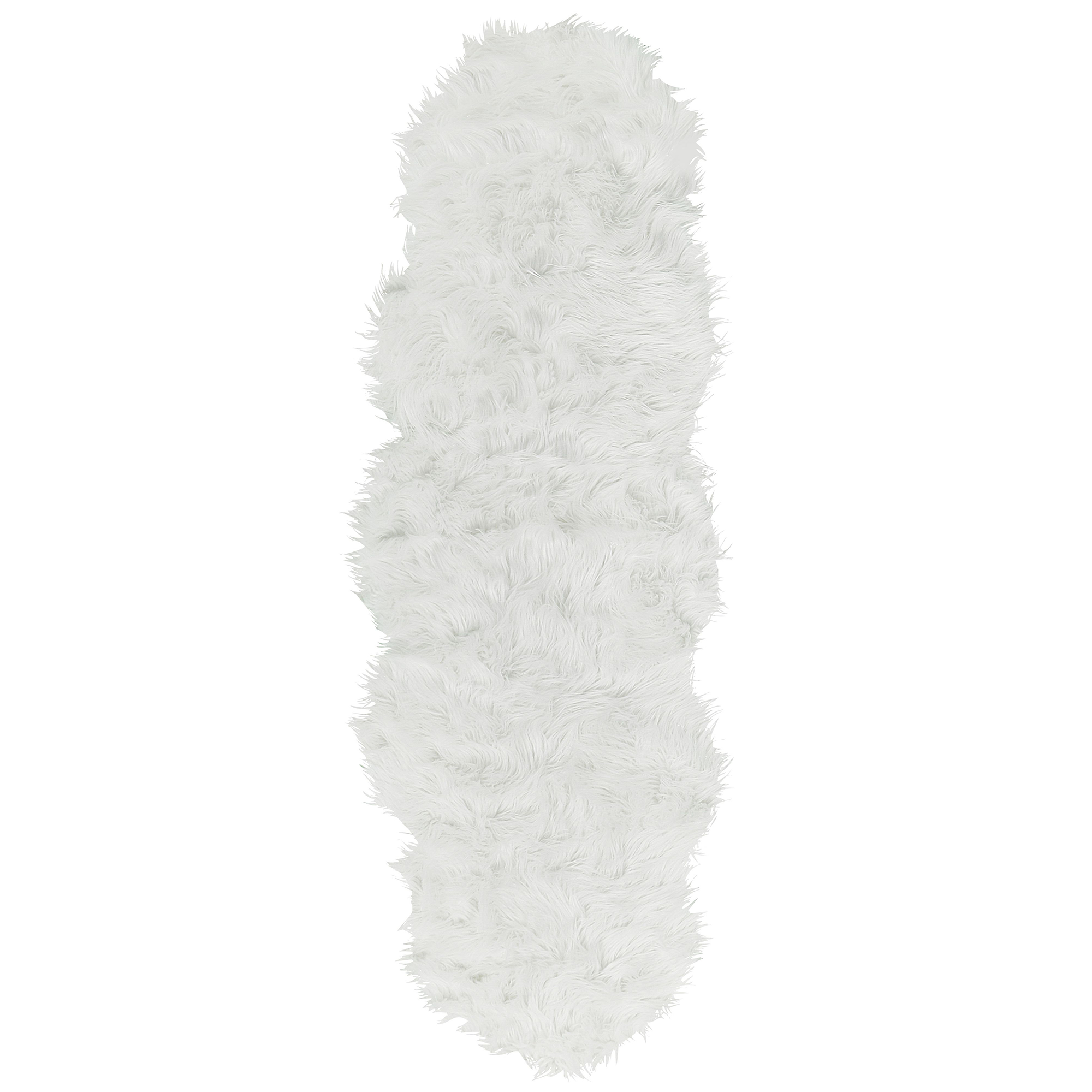 Fuskpälsmatta MAMUNGARI Vit 60 x 180 cm