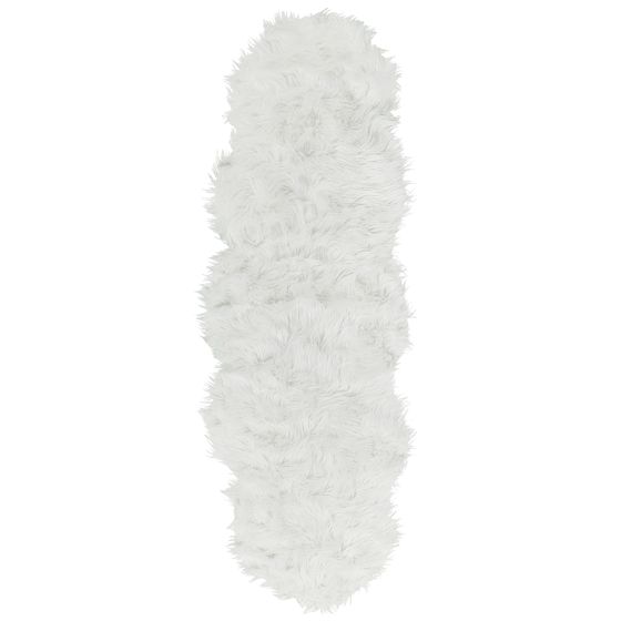 Fuskpälsmatta MAMUNGARI Vit 60 x 180 cm