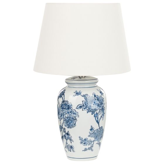 Bordslampa BELUSO Porslin Vit/ Blå