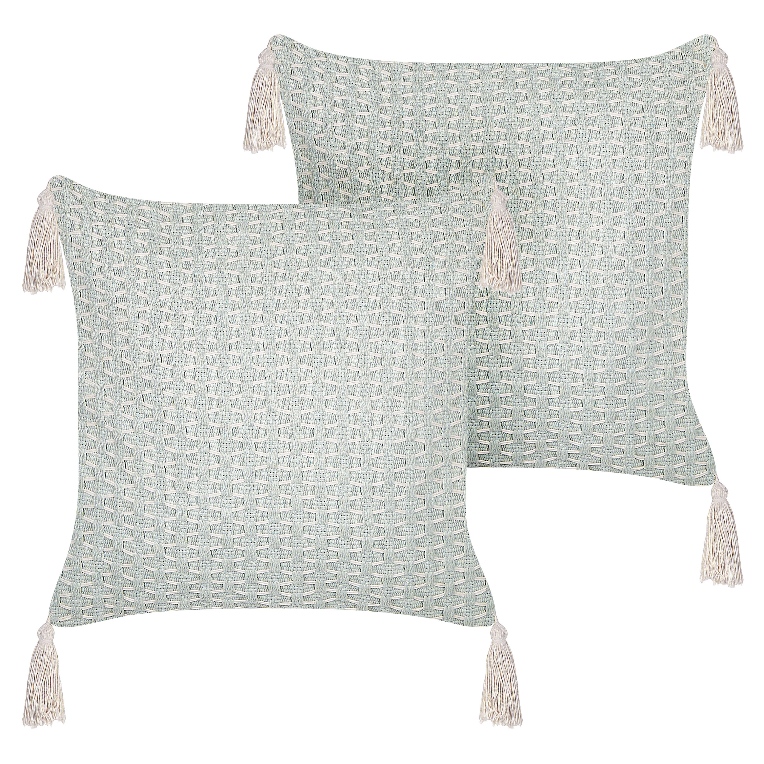 Set med 2 prydnadskuddar HAKONE 42 x 42 cm Mintgrön Geometriskt tryck