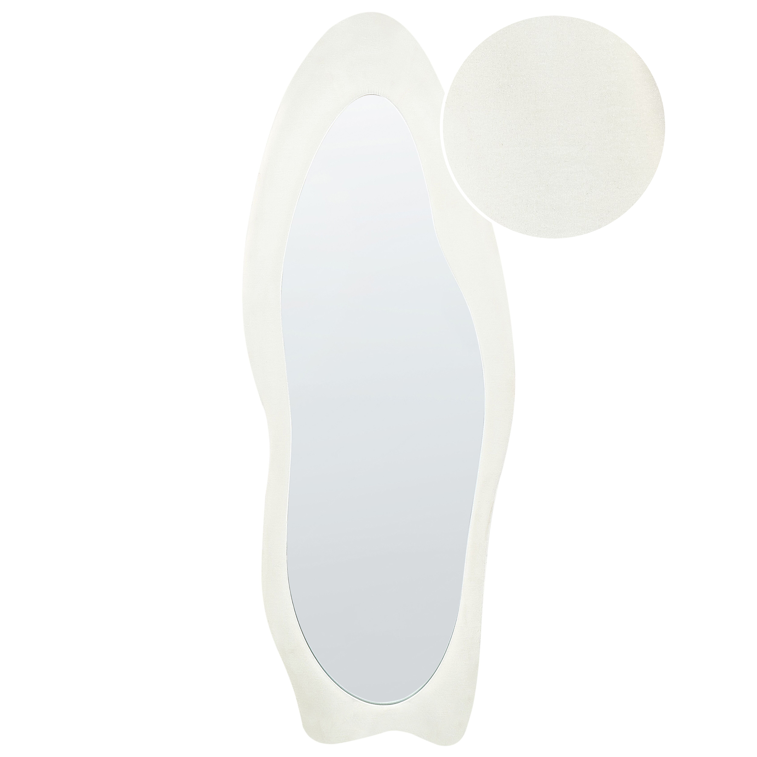 Väggspegel REIGNY 57 cm 160 cm Sammet Vit