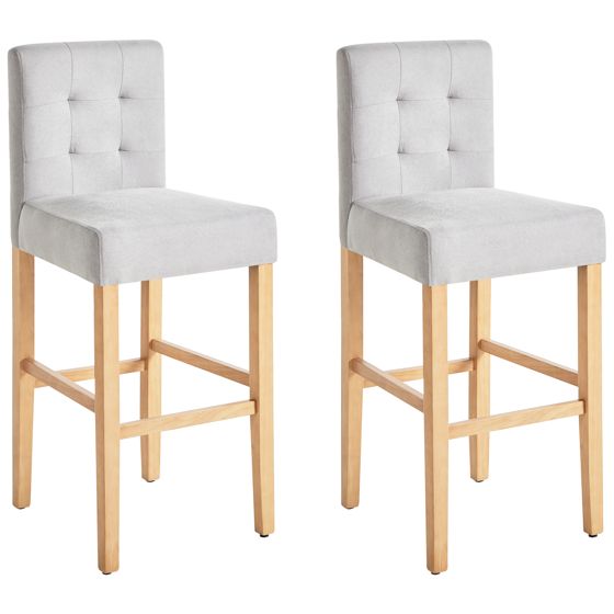 Set med 2 barstolar MADISON Grå