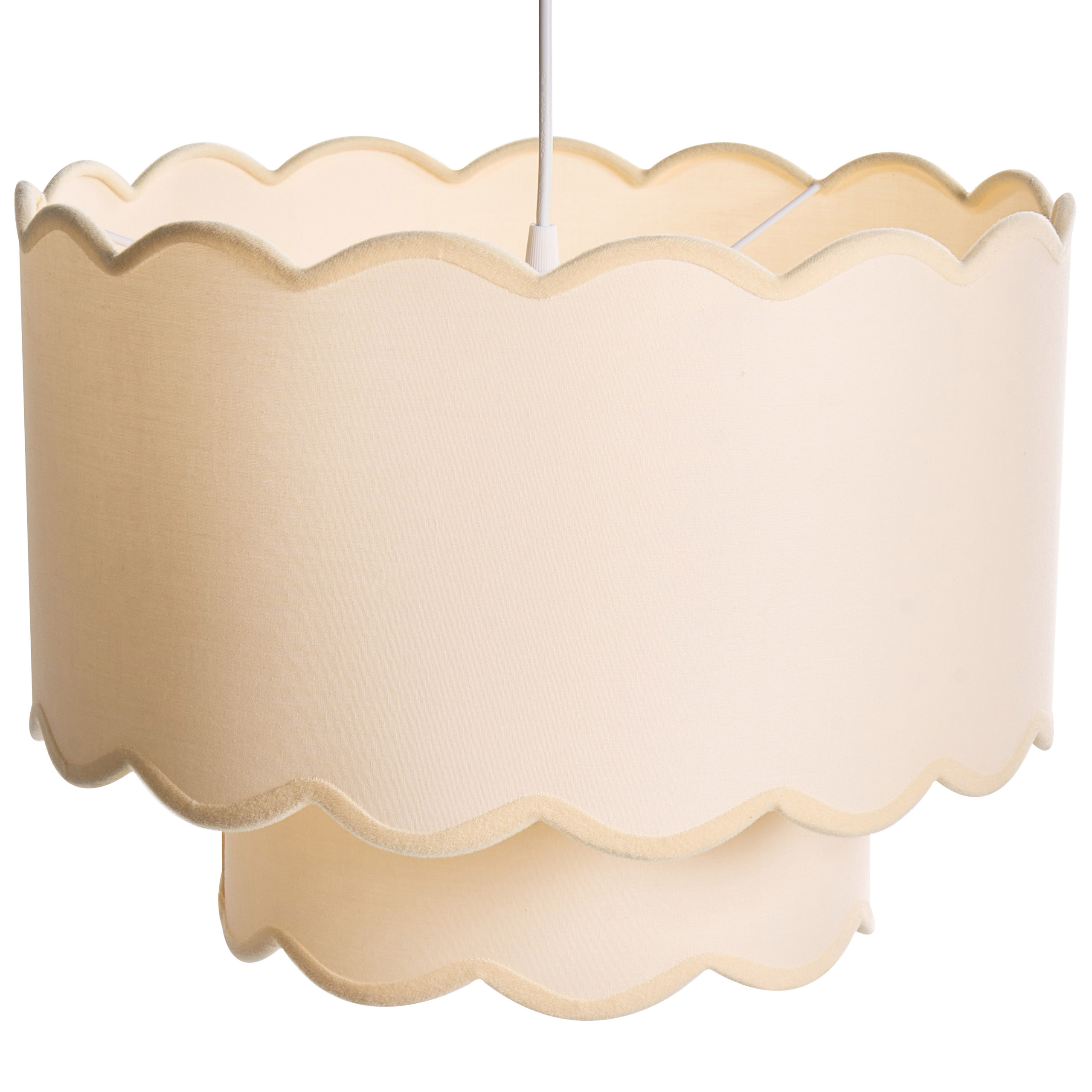 Pendellampa MECUMBURA Metall Vit/ Beige