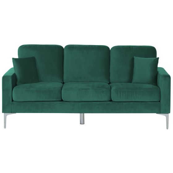 Soffa 3-sits GAVLE Sammet Smaragdgrön
