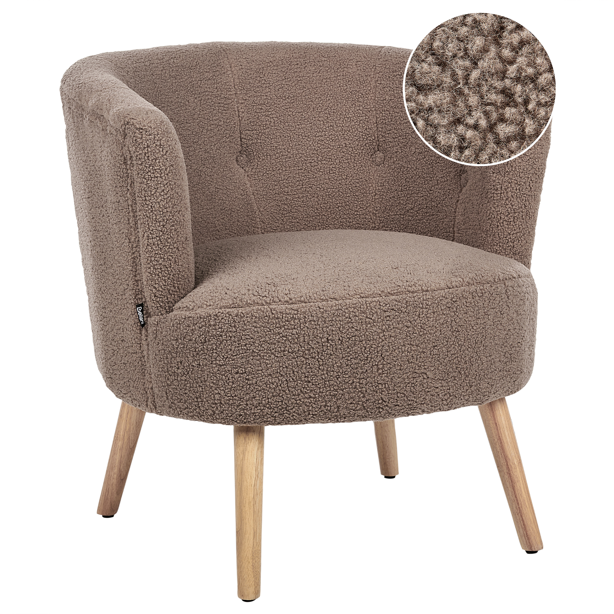 Fåtölj ODENZEN Bouclé Brun