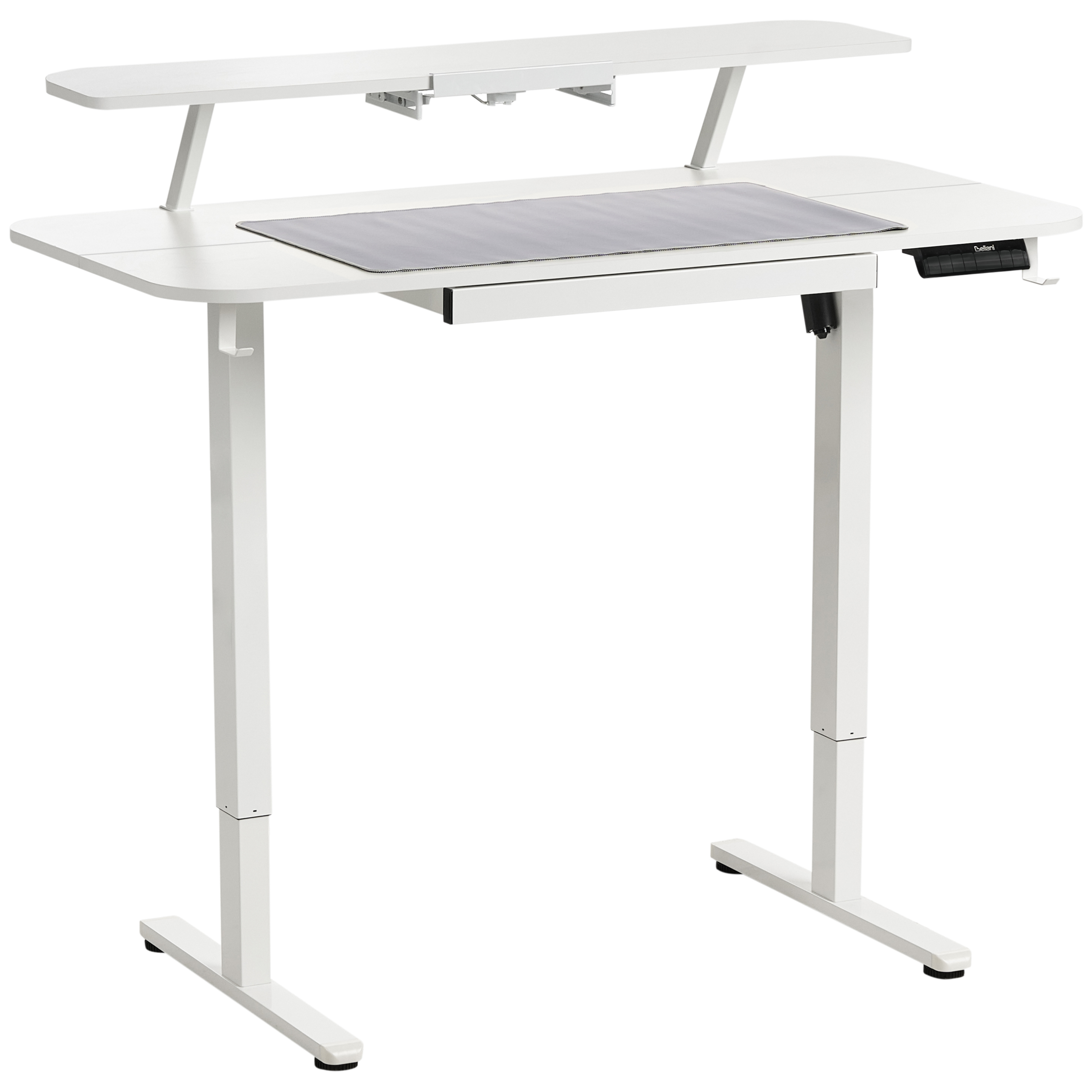 Elektriskt höj- och sänkbart skrivbord WILBANKS 120 cm 60 cm med USB-port Vit