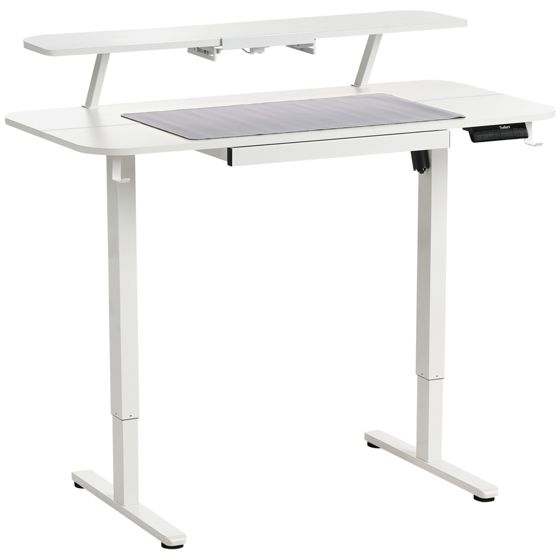 Elektriskt höj- och sänkbart skrivbord WILBANKS 120 cm 60 cm med USB-port Vit