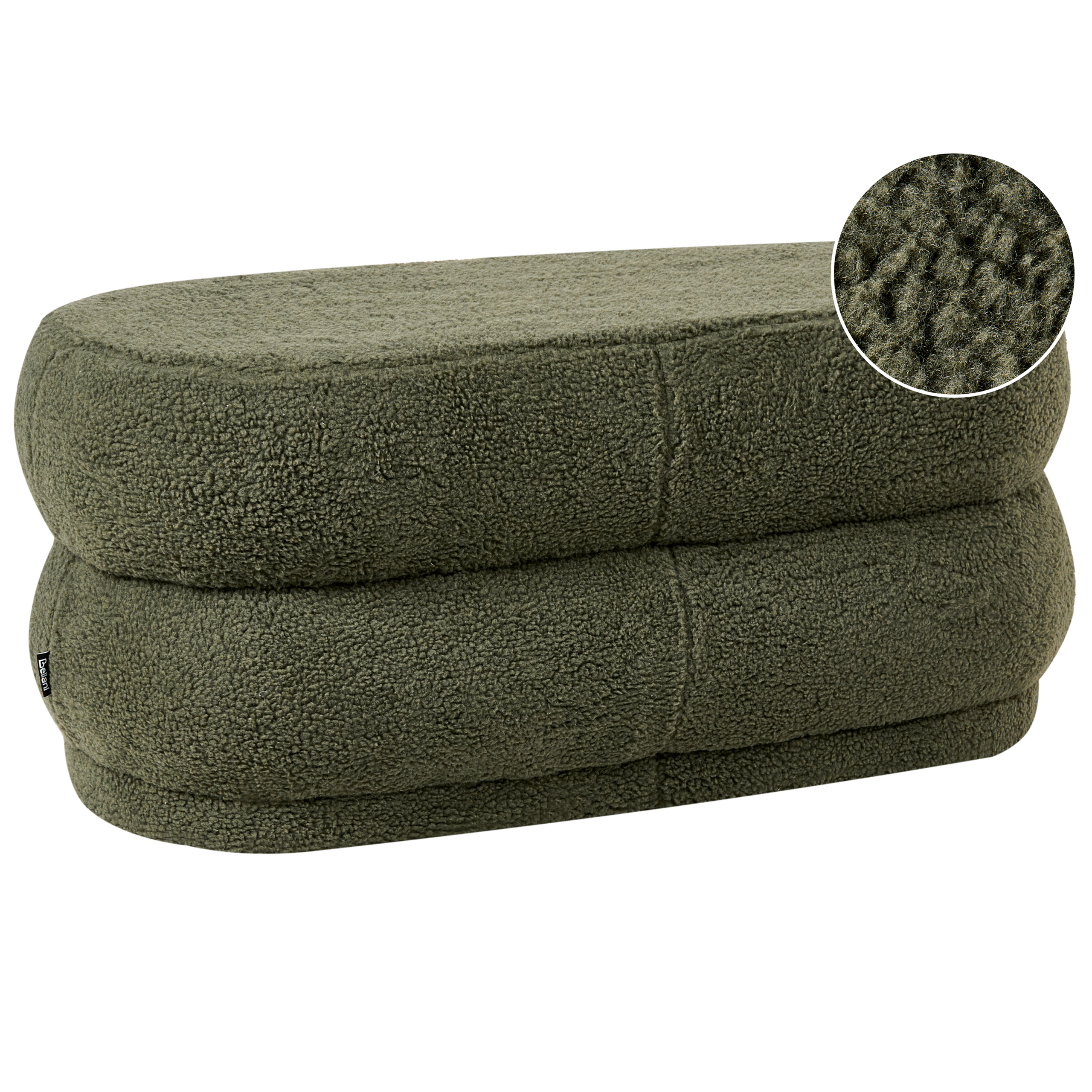 Klädd bänk ELLENDALE Bouclé Grön