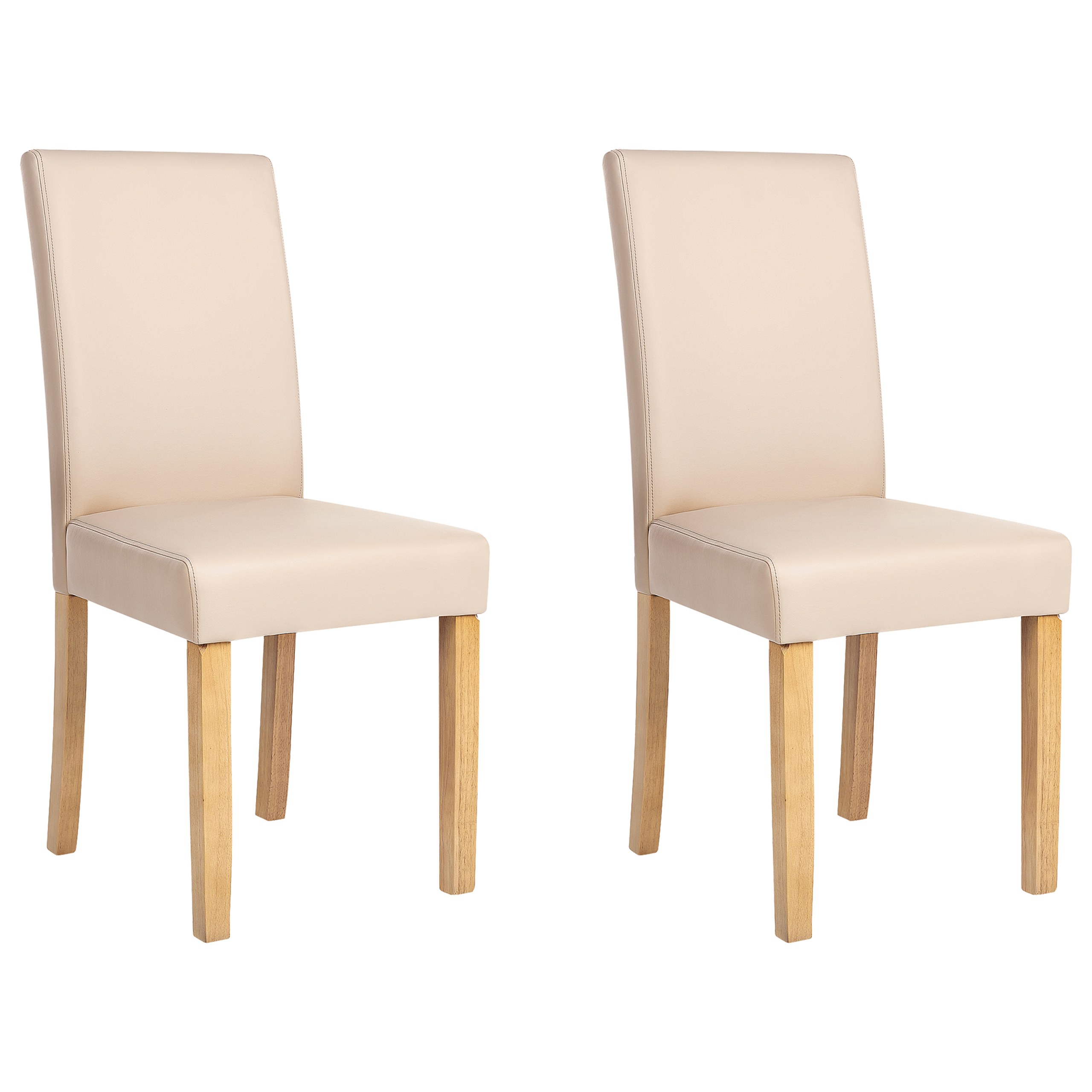 Set med 2 matstolar BROADWAY Konstläder Beige