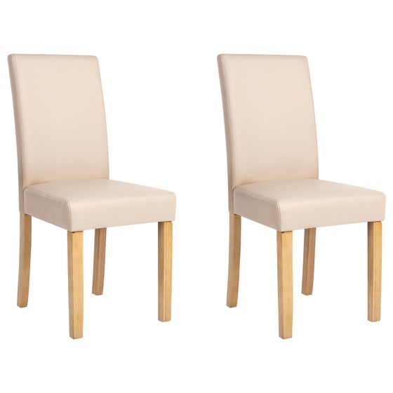 Set med 2 matstolar BROADWAY Konstläder Beige