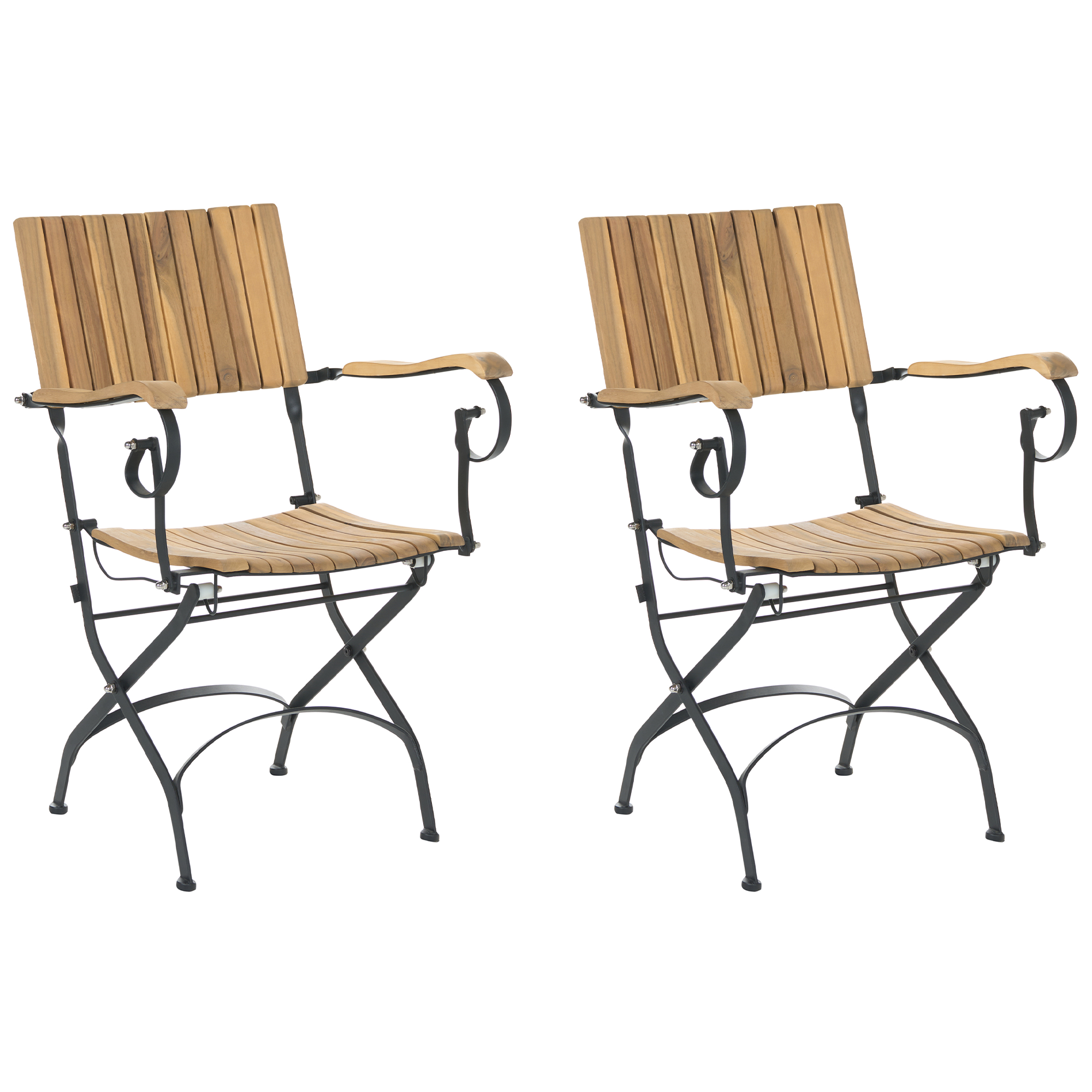 Set med 2 trädgårdsstolar LASCARI Akaciaträ Ljusbrun