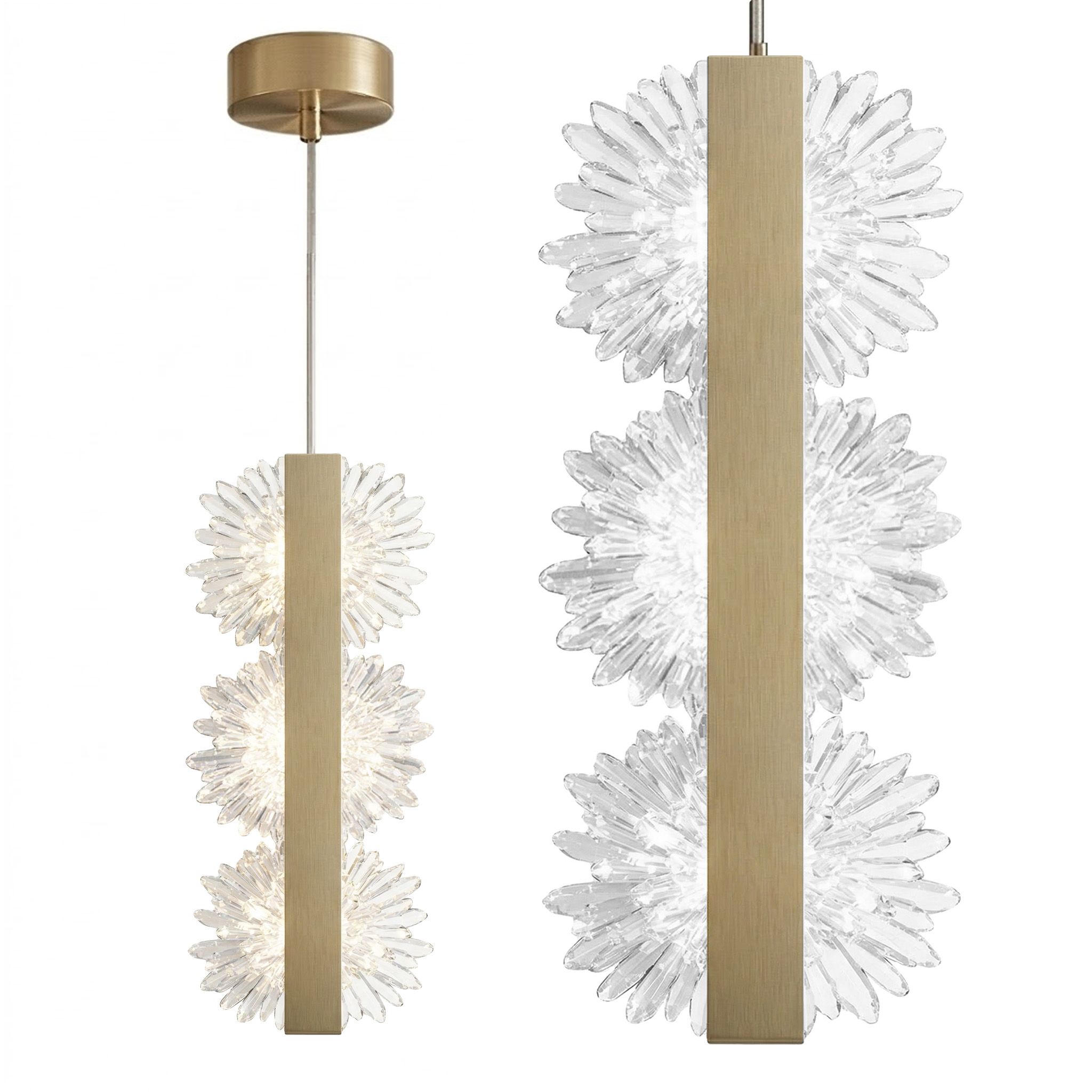 TOOLIGHT hängande taklampa G150-3CP GOLD LED Borstat guld 13,5x13,5x20cm