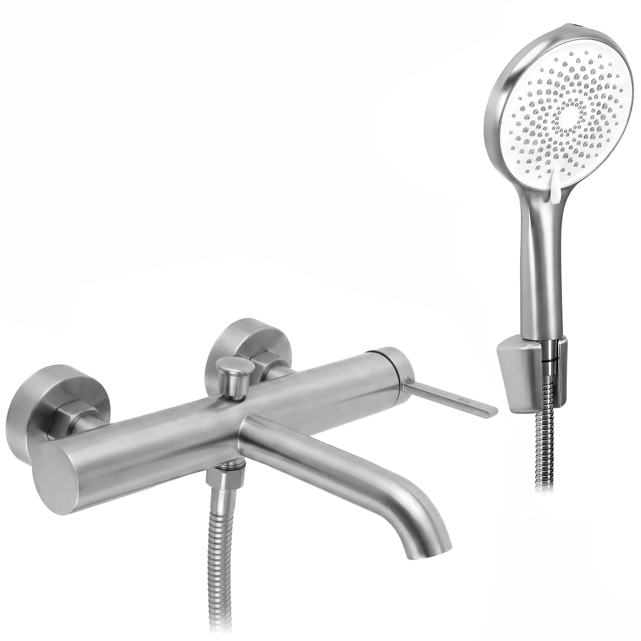 REA Badkarsblandare Rivo Borstad Nickel, 24x27x6cm