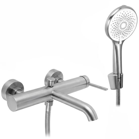 REA Badkarsblandare Rivo Borstad Nickel, 24x27x6cm