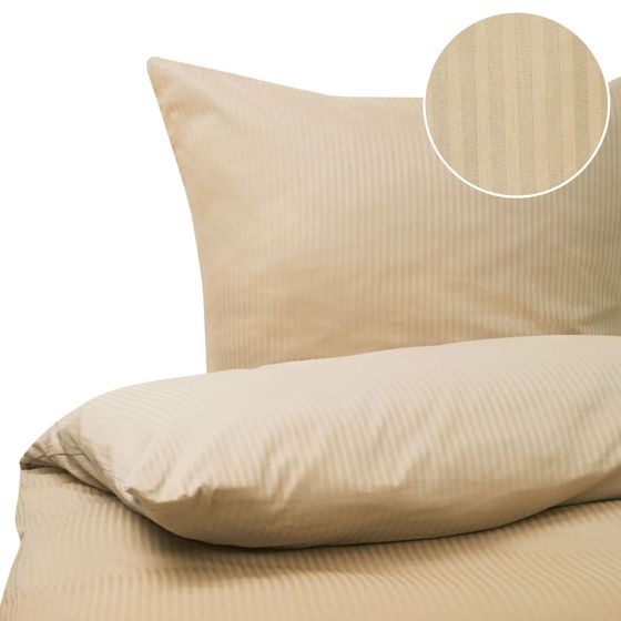 Påslakanset AVONDALE 155 x 220 cm Bomullssatin Beige