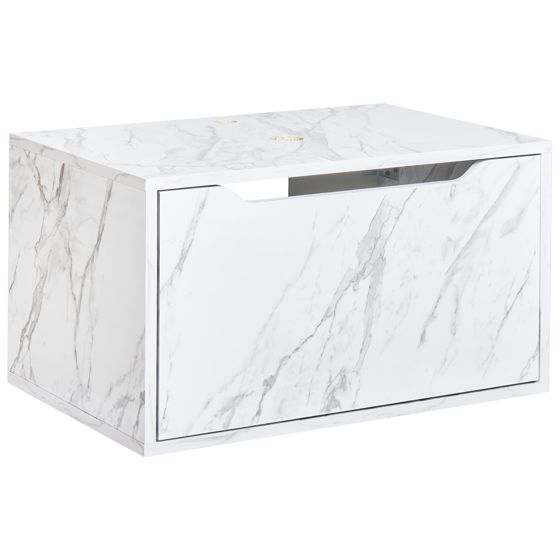 Väggmonterad kommod PETROLINA 60 cm Vit marmor