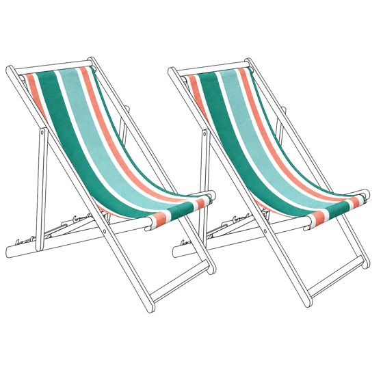 Set med 2 ersättningstyger för solstol ANZIO/AVELLINO 113 x 44 cm Flerfärgad