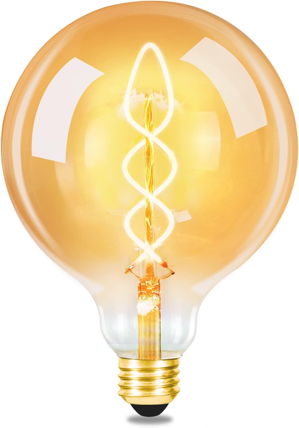 NETTLIFE E27 vintage LED-lampa: retro Edison G125 stor kullampa dekorativ 4W glödtråd varmvit nostalgisk belysning energibesparande
