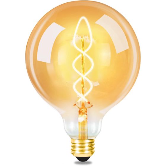 NETTLIFE E27 vintage LED-lampa: retro Edison G125 stor kullampa dekorativ 4W glödtråd varmvit nostalgisk belysning energibesparande