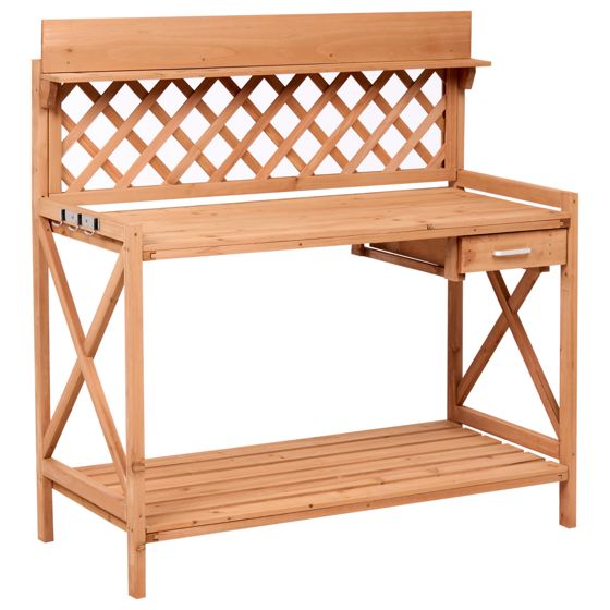 Planteringsbänk SPERLINGA 115 cm 116 cm Granträ Ljusbrun