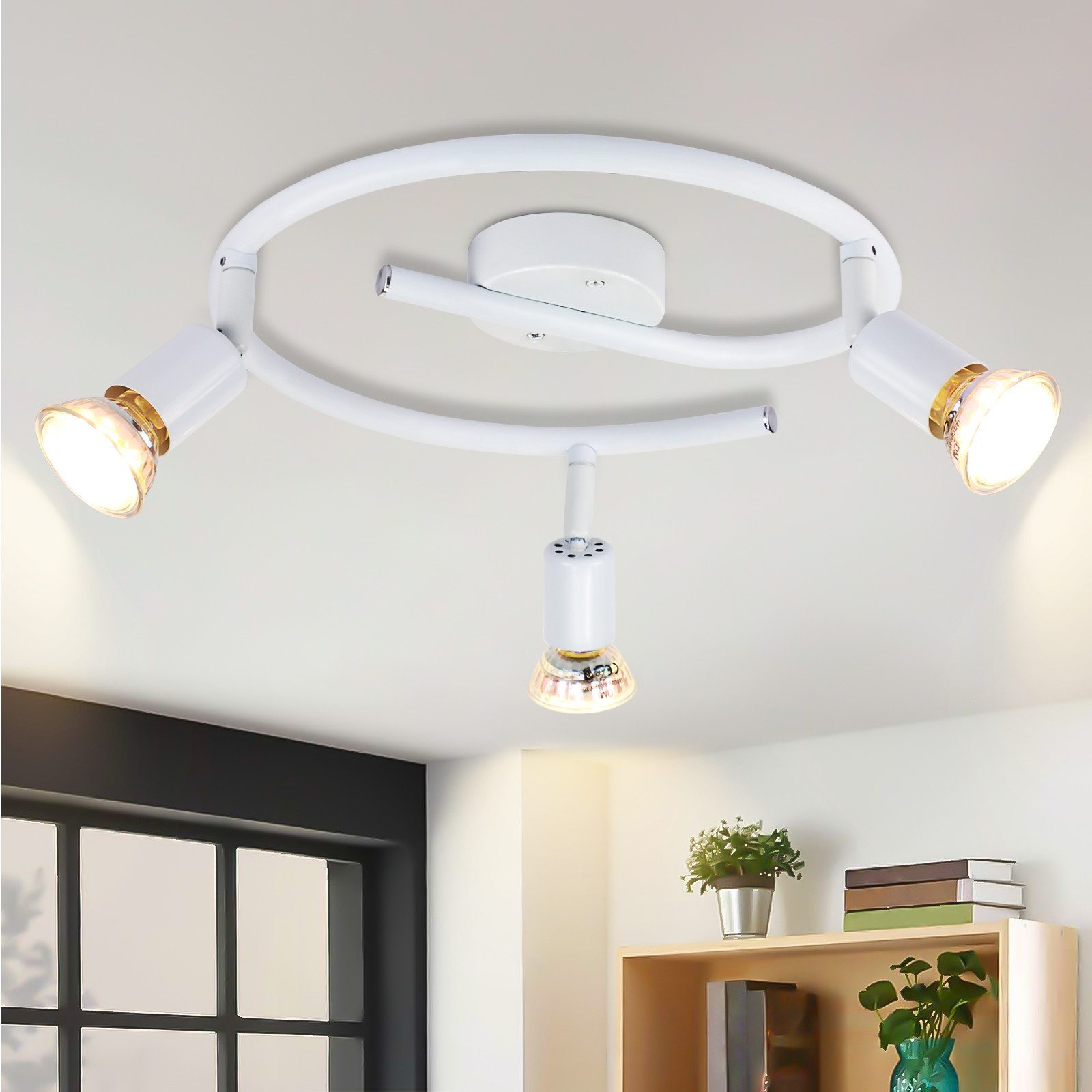 NETTLIFE justerbar LED-takspotlight GU10 3-flammiga takspotlights industriellt vardagsrum