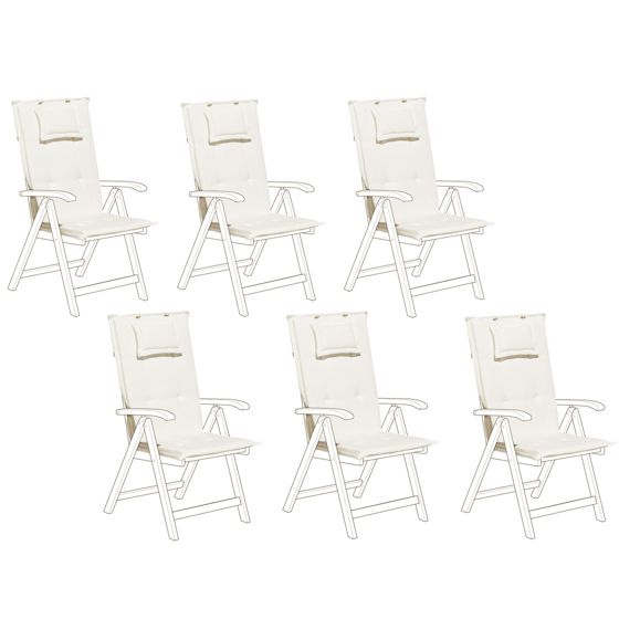Set med 6 rygg-/sittdynor JAVA/AMANTEA 50 x 70 cm Off-White