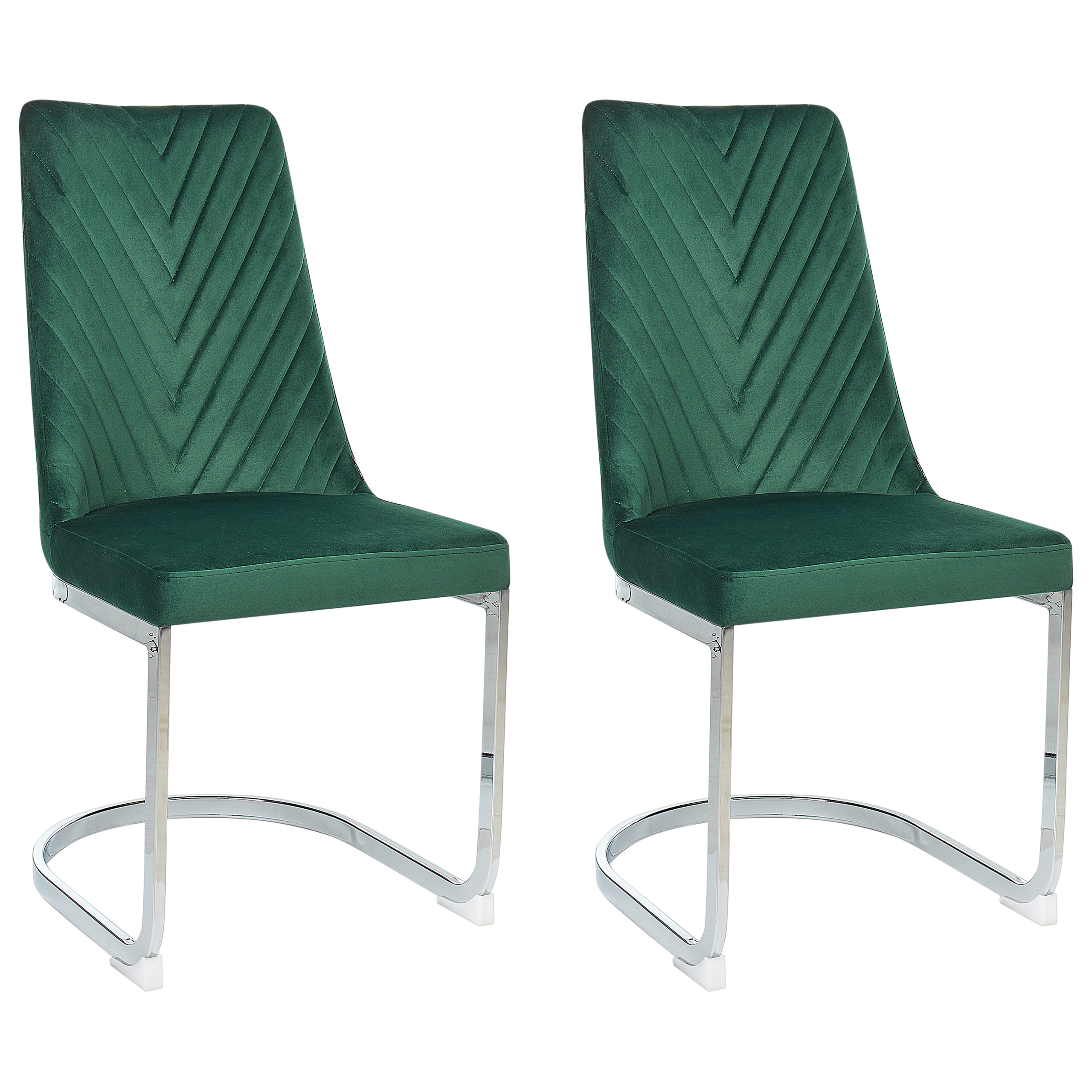 Set med 2 matstolar ALTOONA Sammet Smaragdgrön