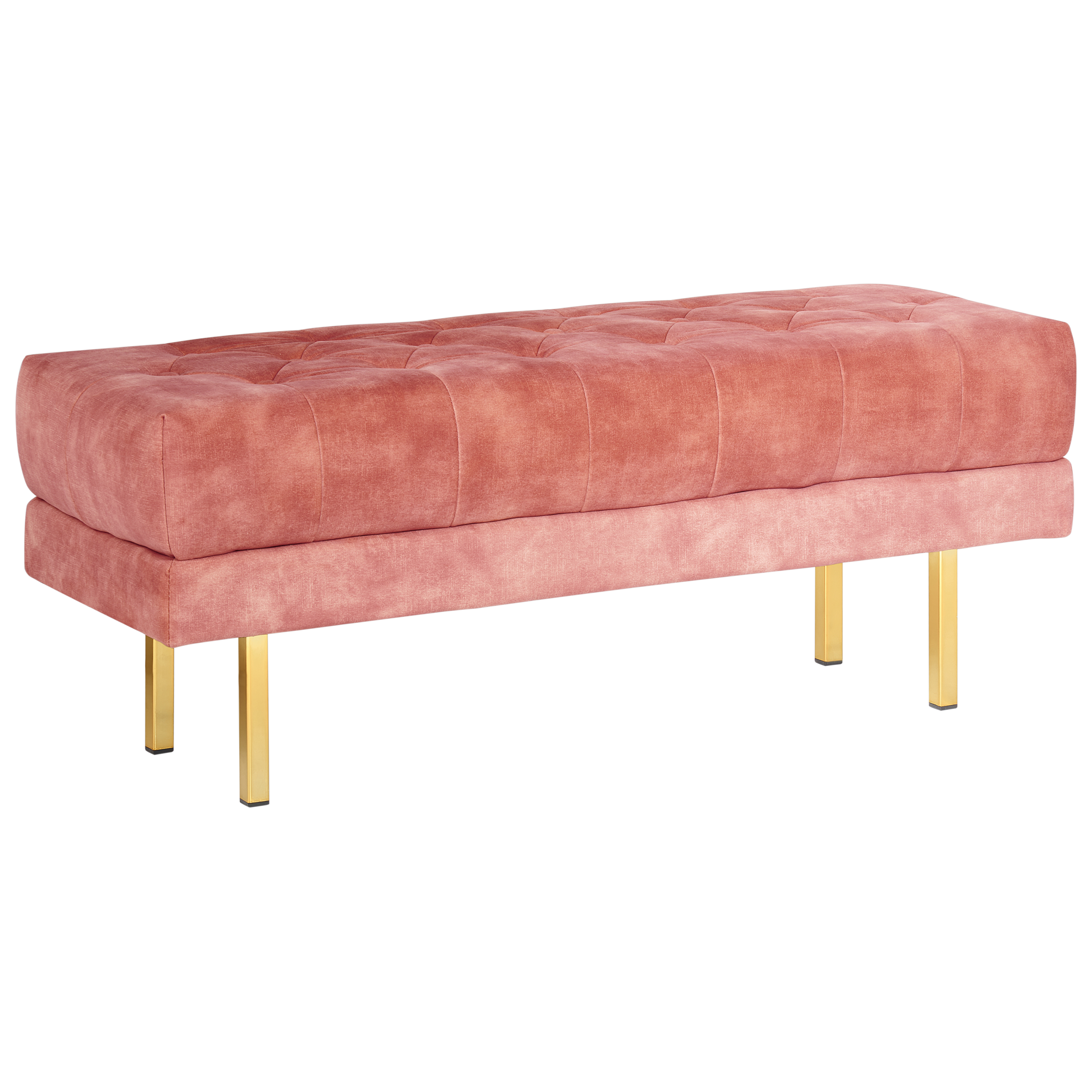 Klädd bänk ROSEVILLE Sammet Rosa