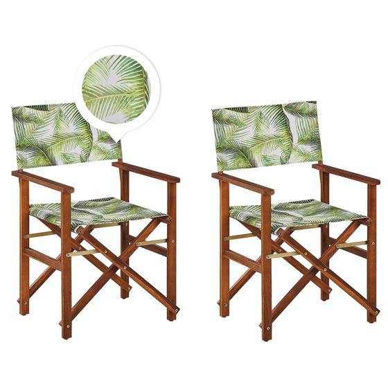 Set med 2 trädgårdsstolar CINE Akaciaträ Ljusgrön