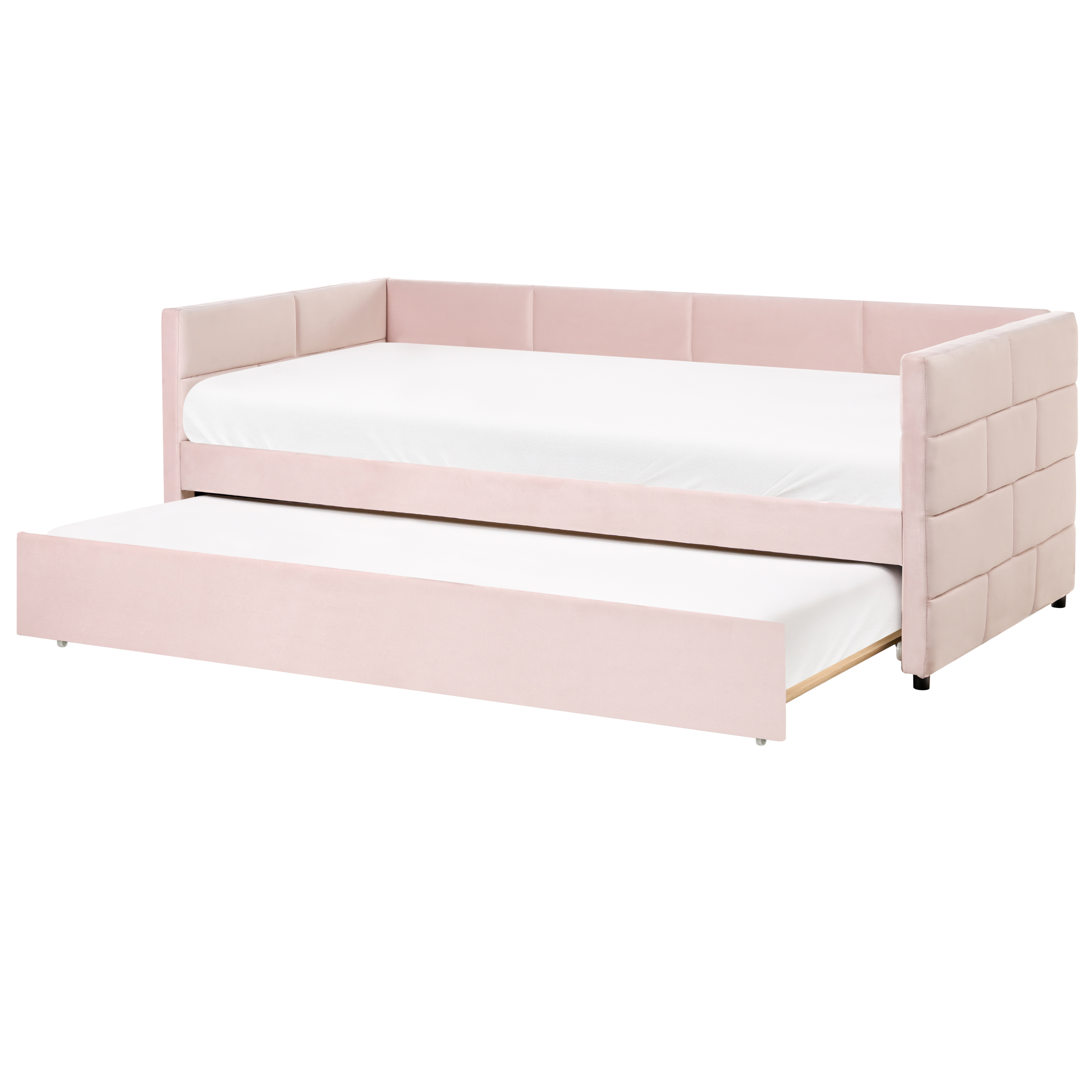 Utdragbar säng Sammet CHAVONNE 90 x 200 cm Rosa