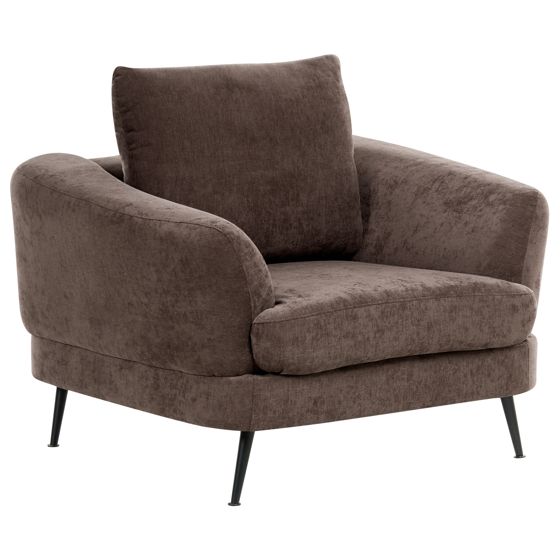 Fåtölj KJAER Chenille Mörkbrun